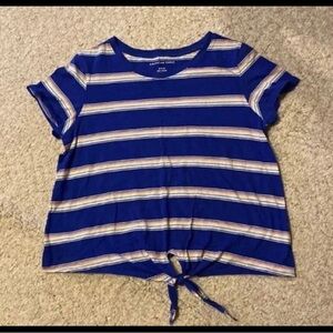 4/$10 American Eagle Rainbow Stripe Tie Front Crop Top Medium